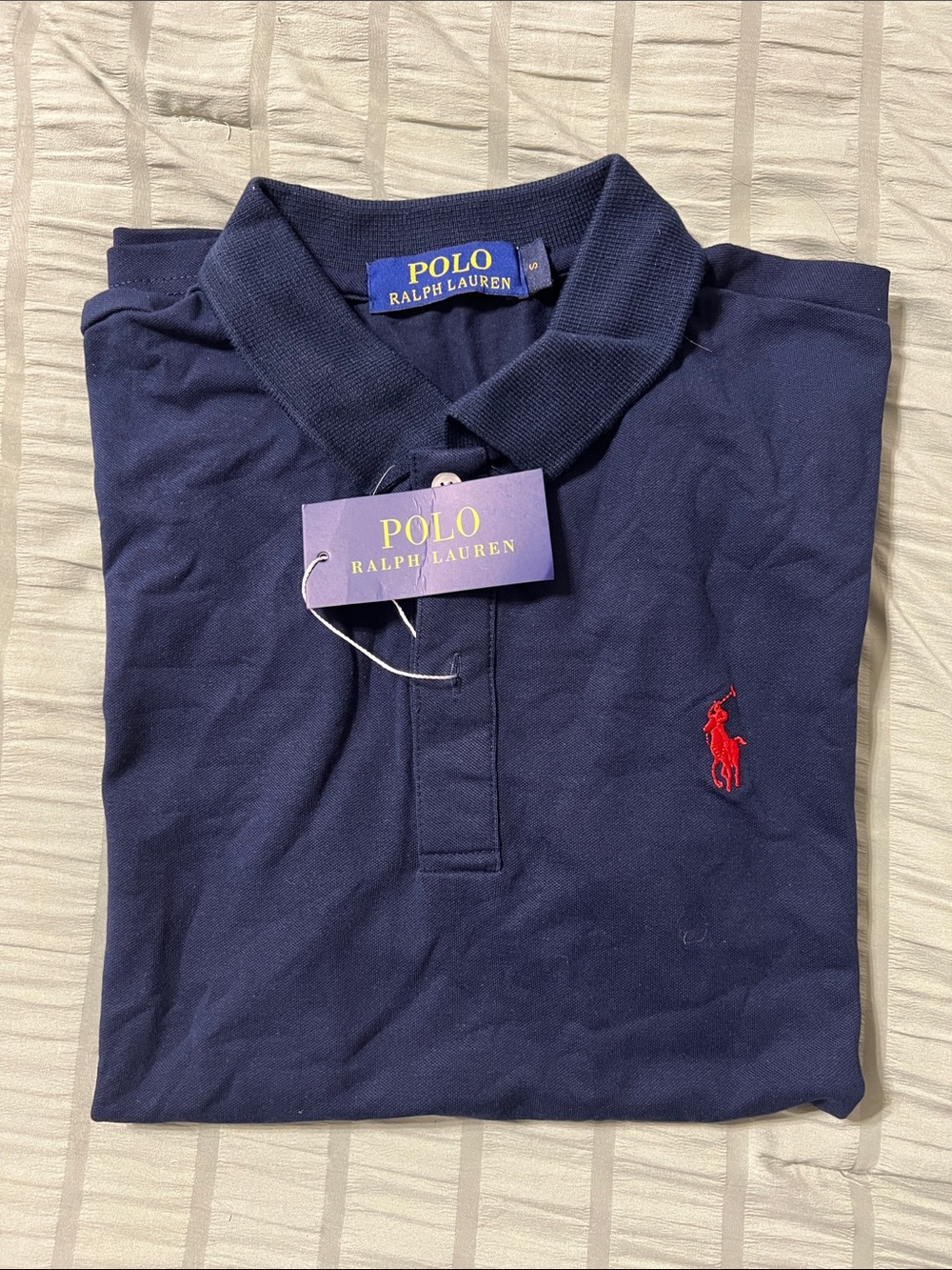 Polo by Ralph Lauren Navy Short-Sleeve Polo with Red Pony